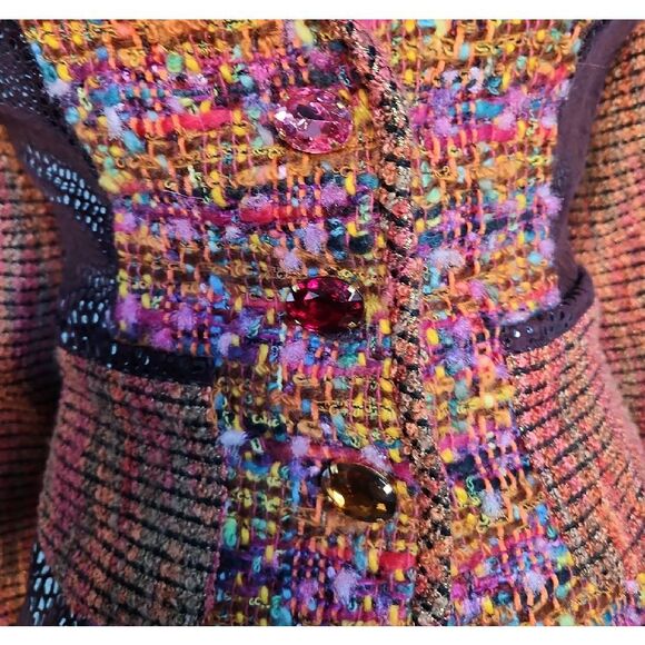 Kristina Popovitch Multicolor Tweed Women's Blazer With Matching Skirt - Picture 3 of 9